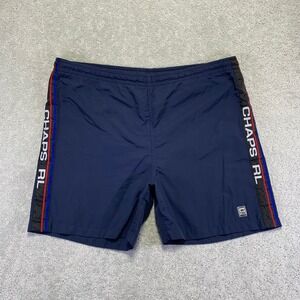 Vintage Chaps Ralph Lauren Shorts Mens Large Navy Blue Nylon Board Swim Trunks